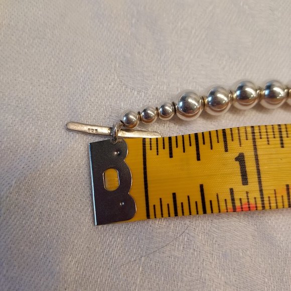 Round Ball Sterling Bracelet with toggle clasp - Picture 5 of 5